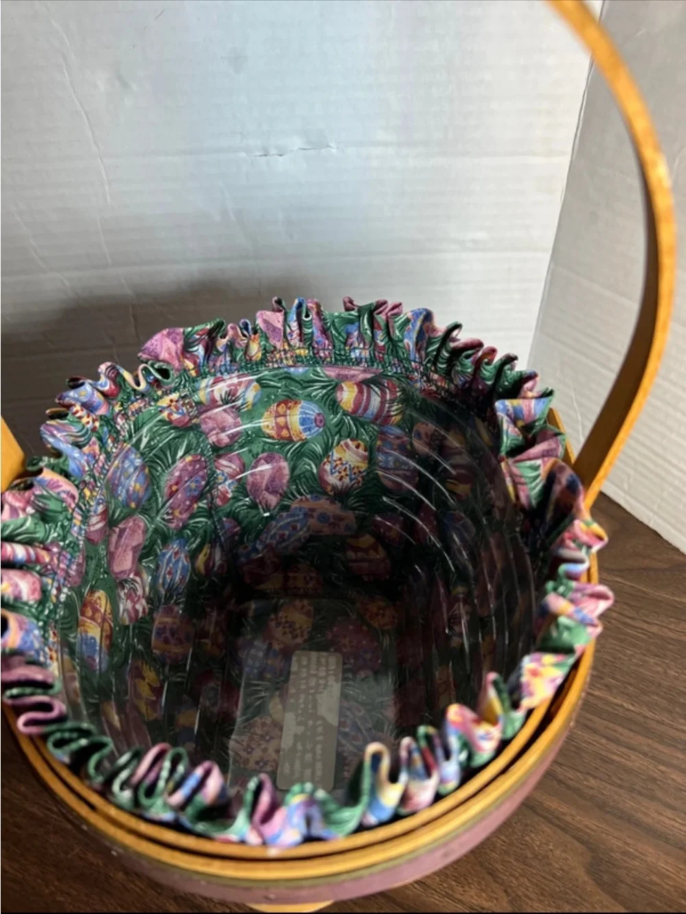 Longaberger / with Floral Liner and plastic protective liner 1996